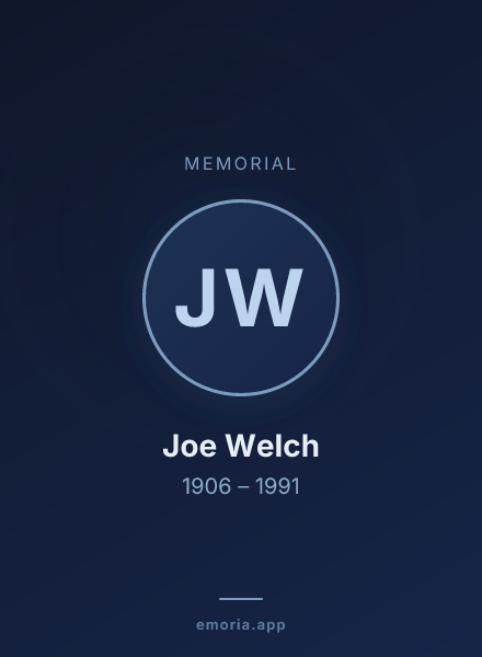 Memorial portrait of Joe Welch