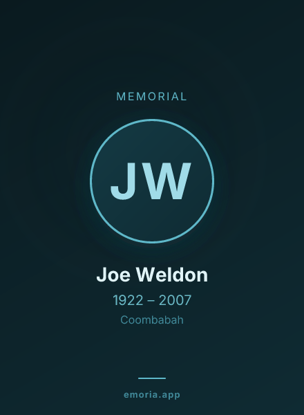 Memorial portrait of Joe Weldon