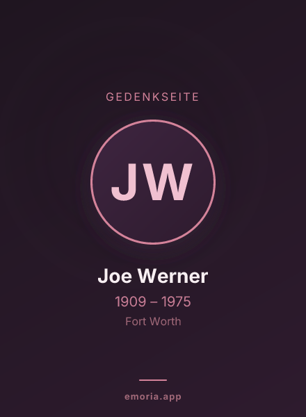Gedenkportrait von Joe Werner