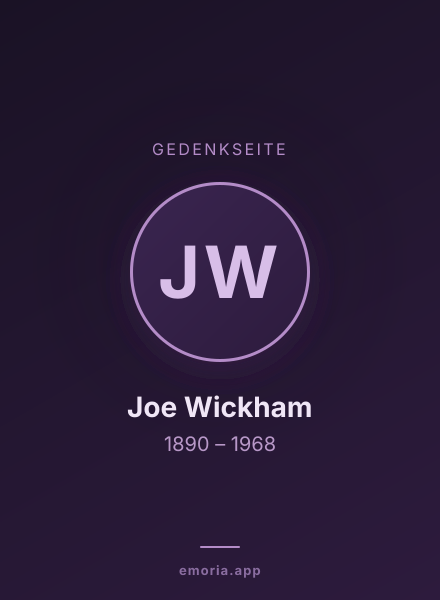 Gedenkportrait von Joe Wickham