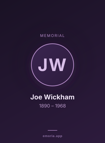 Memorial portrait of Joe Wickham