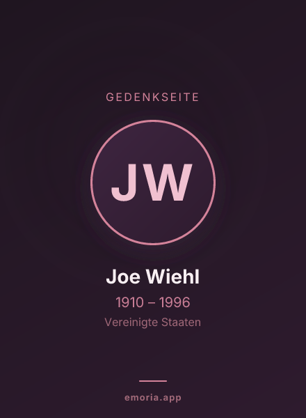 Gedenkportrait von Joe Wiehl