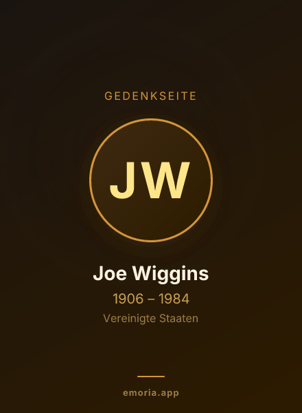 Gedenkportrait von Joe Wiggins