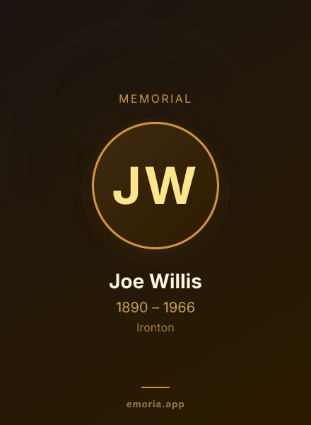 Memorial portrait of Joe Willis