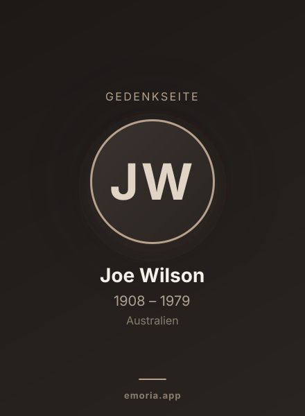 Gedenkportrait von Joe Wilson