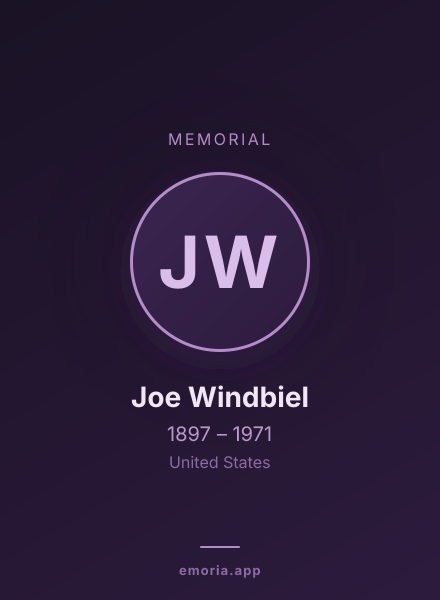 Memorial portrait of Joe Windbiel