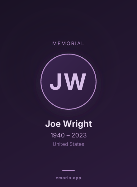 Memorial portrait of Joe Wright