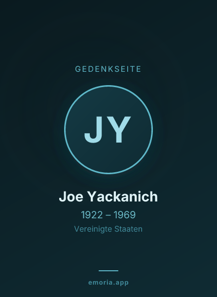 Gedenkportrait von Joe Yackanich
