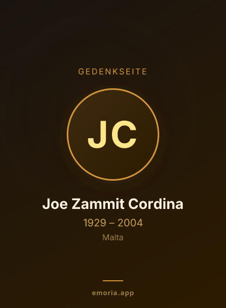 Gedenkportrait von Joe Zammit Cordina