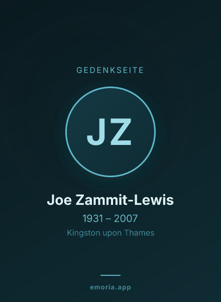 Gedenkportrait von Joe Zammit-Lewis