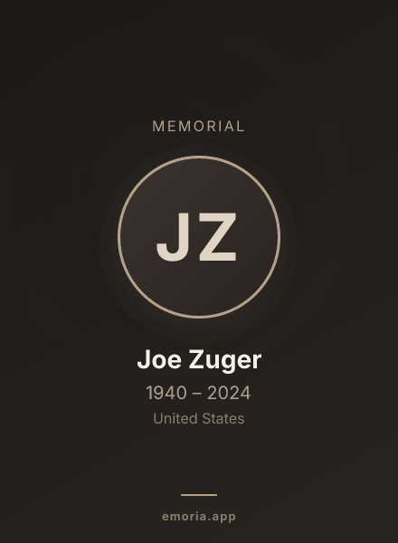 Memorial portrait of Joe Zuger