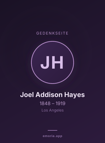 Gedenkportrait von Joel Addison Hayes