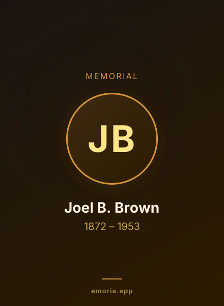 Memorial portrait of Joel B. Brown