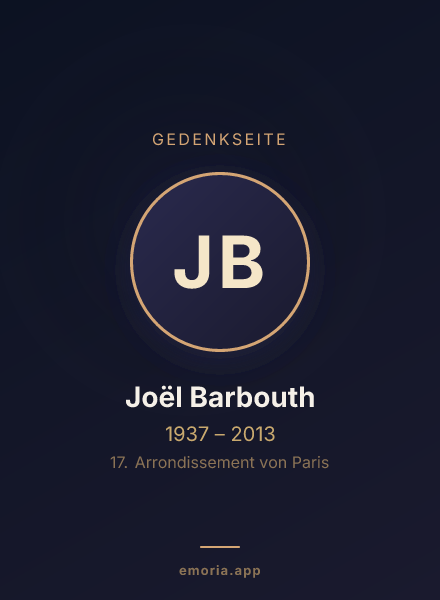 Gedenkportrait von Joël Barbouth