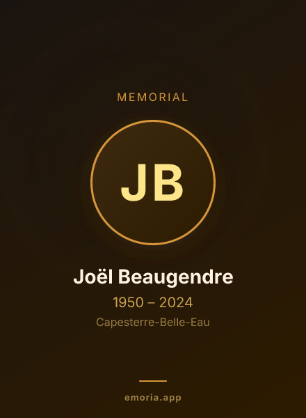 Memorial portrait of Joël Beaugendre