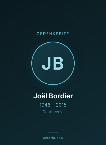 Gedenkportrait von Joël Bordier