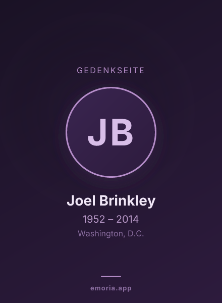 Gedenkportrait von Joel Brinkley