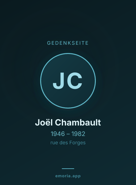 Gedenkportrait von Joël Chambault