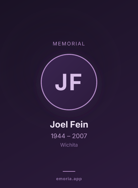 Memorial portrait of Joel Fein