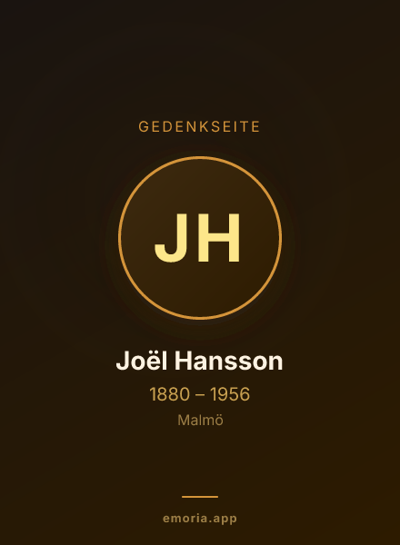 Gedenkportrait von Joël Hansson