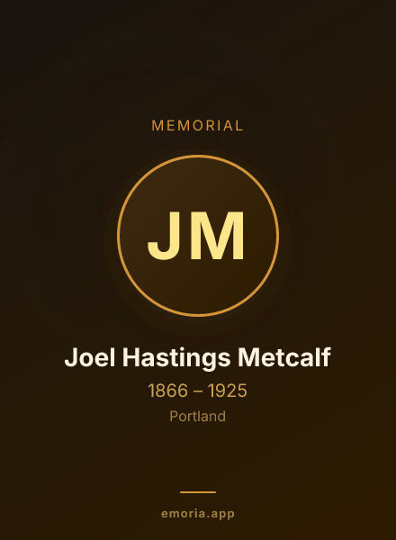 Memorial portrait of Joel Hastings Metcalf