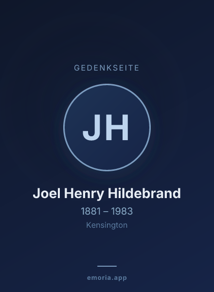 Gedenkportrait von Joel Henry Hildebrand
