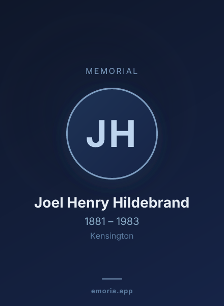 Memorial portrait of Joel Henry Hildebrand