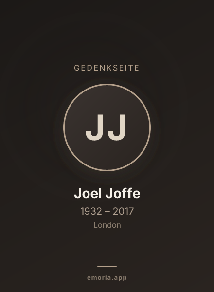 Gedenkportrait von Joel Joffe