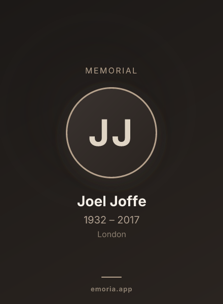 Memorial portrait of Joel Joffe