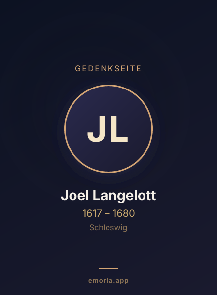 Gedenkportrait von Joel Langelott
