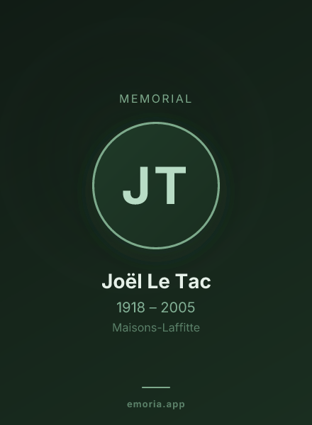 Memorial portrait of Joël Le Tac