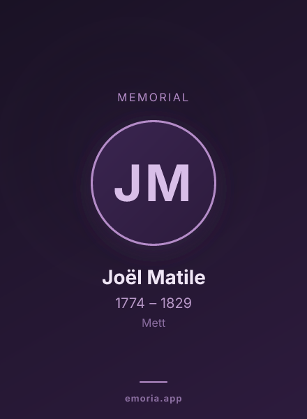 Memorial portrait of Joël Matile