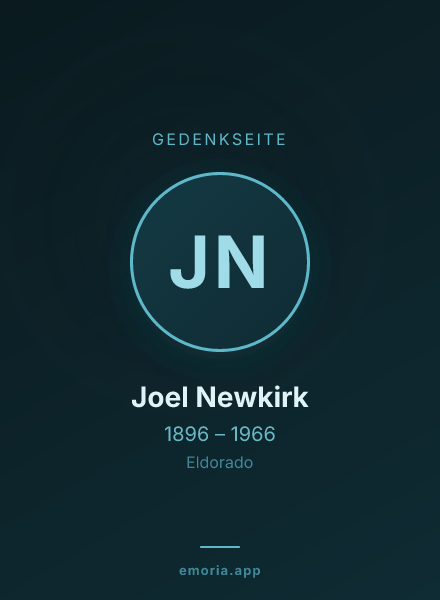 Gedenkportrait von Joel Newkirk