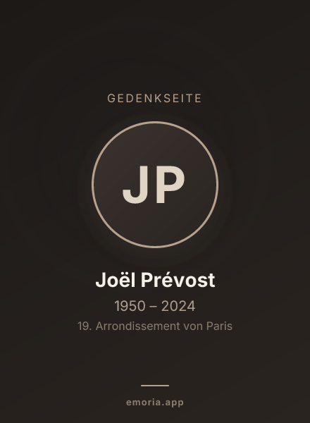 Gedenkportrait von Joël Prévost