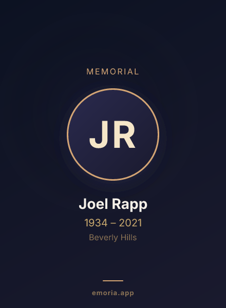 Memorial portrait of Joel Rapp