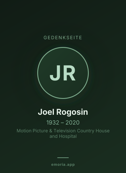 Gedenkportrait von Joel Rogosin