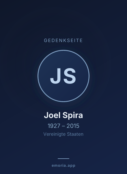 Gedenkportrait von Joel Spira