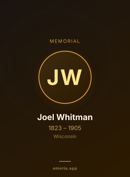 Memorial portrait of Joel Whitman