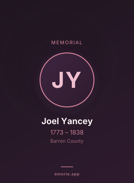 Memorial portrait of Joel Yancey