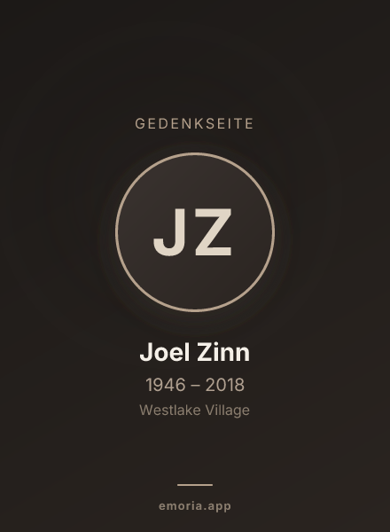 Gedenkportrait von Joel Zinn