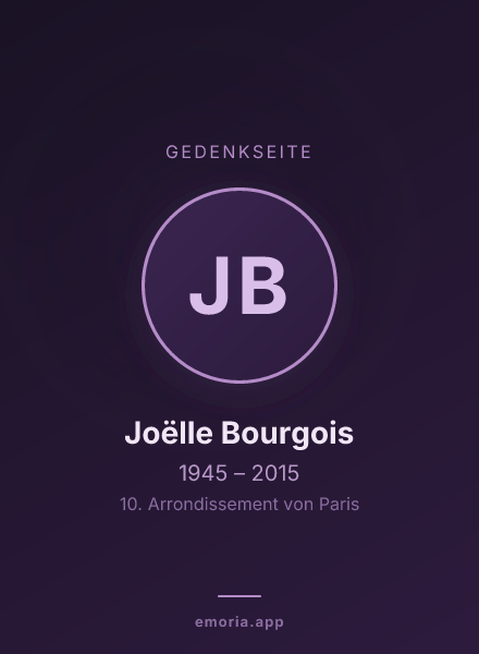 Gedenkportrait von Joëlle Bourgois