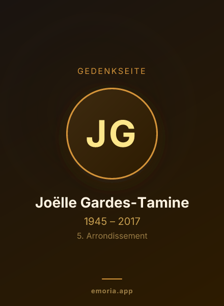 Gedenkportrait von Joëlle Gardes-Tamine