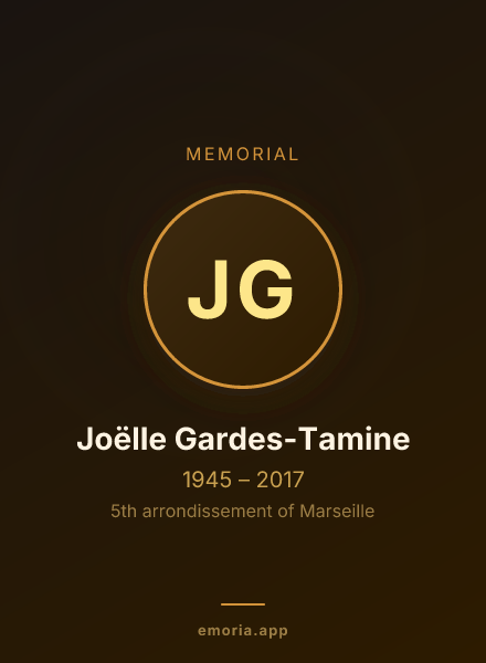 Memorial portrait of Joëlle Gardes-Tamine