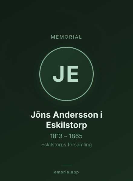 Memorial portrait of Jöns Andersson i Eskilstorp