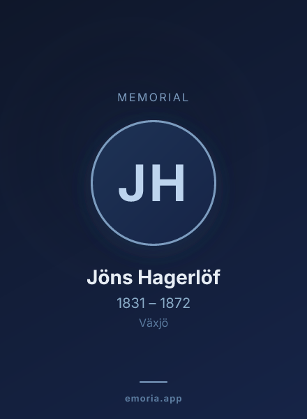 Memorial portrait of Jöns Hagerlöf