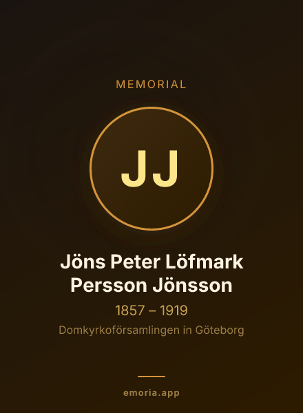 Memorial portrait of Jöns Peter Löfmark Persson Jönsson