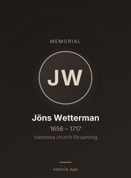 Memorial portrait of Jöns Wetterman