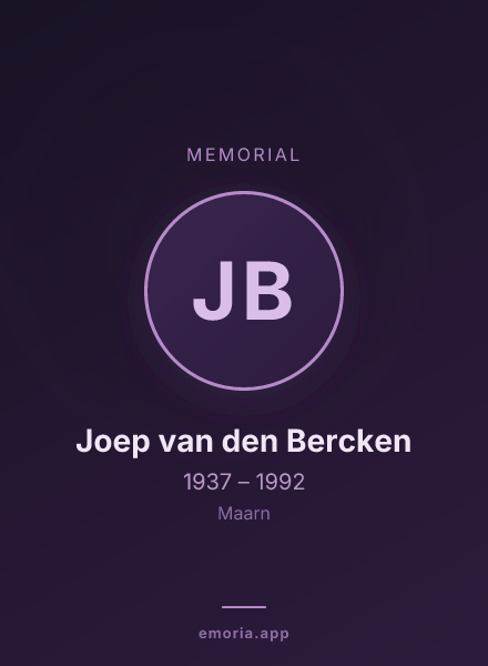Memorial portrait of Joep van den Bercken