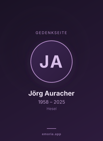 Gedenkportrait von Jörg Auracher