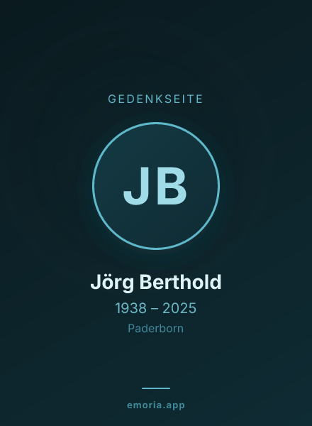 Gedenkportrait von Jörg Berthold